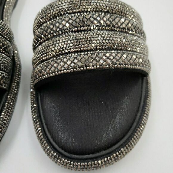 Womens Sz 10 Slides Bling Rhinestone Open Toe Sandals Flip Flops Slipper Summer - Picture 6 of 14